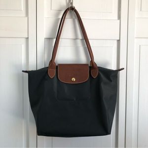 Longchamp Le Pliage Medium Nylon Tote Dark Gray